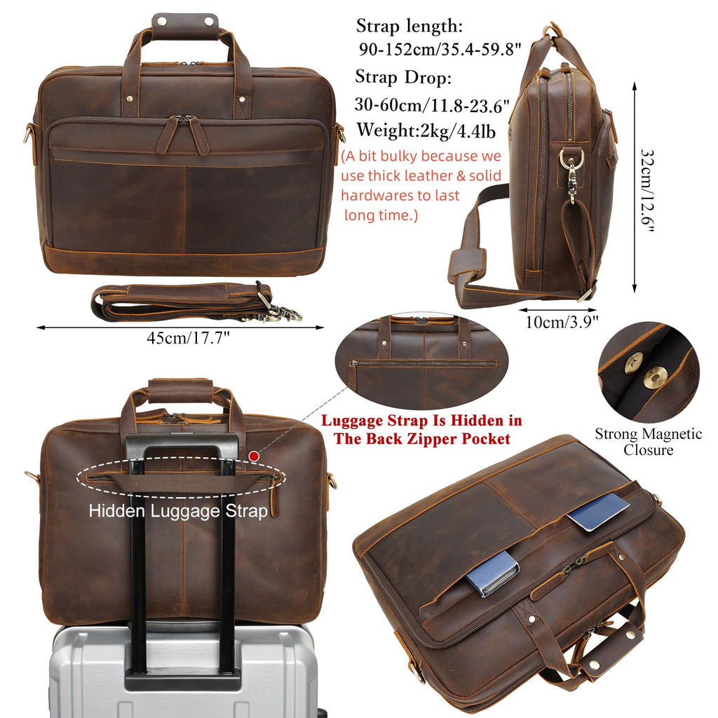 Leather Laptop Briefcase L770