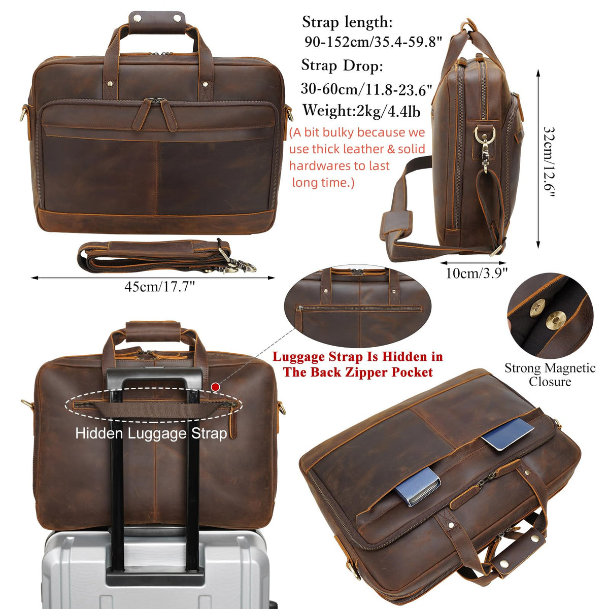 Leather Laptop Briefcase L770