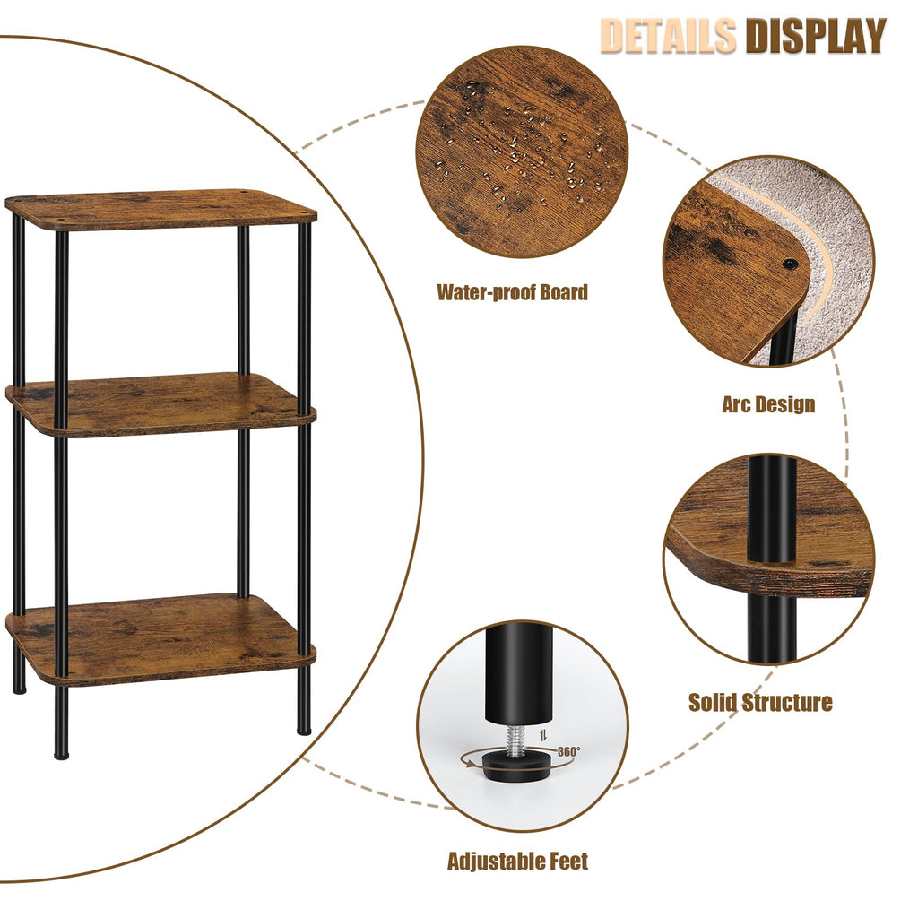 3 Tier Rustic Brown End Table Z895