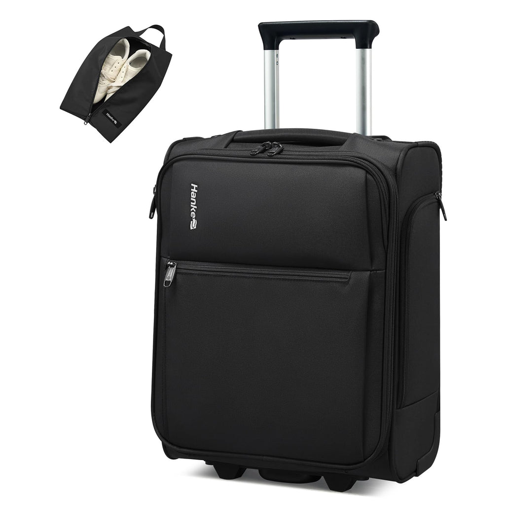 17 Inch Black Underseat Carry On Luggage with Wheels A737