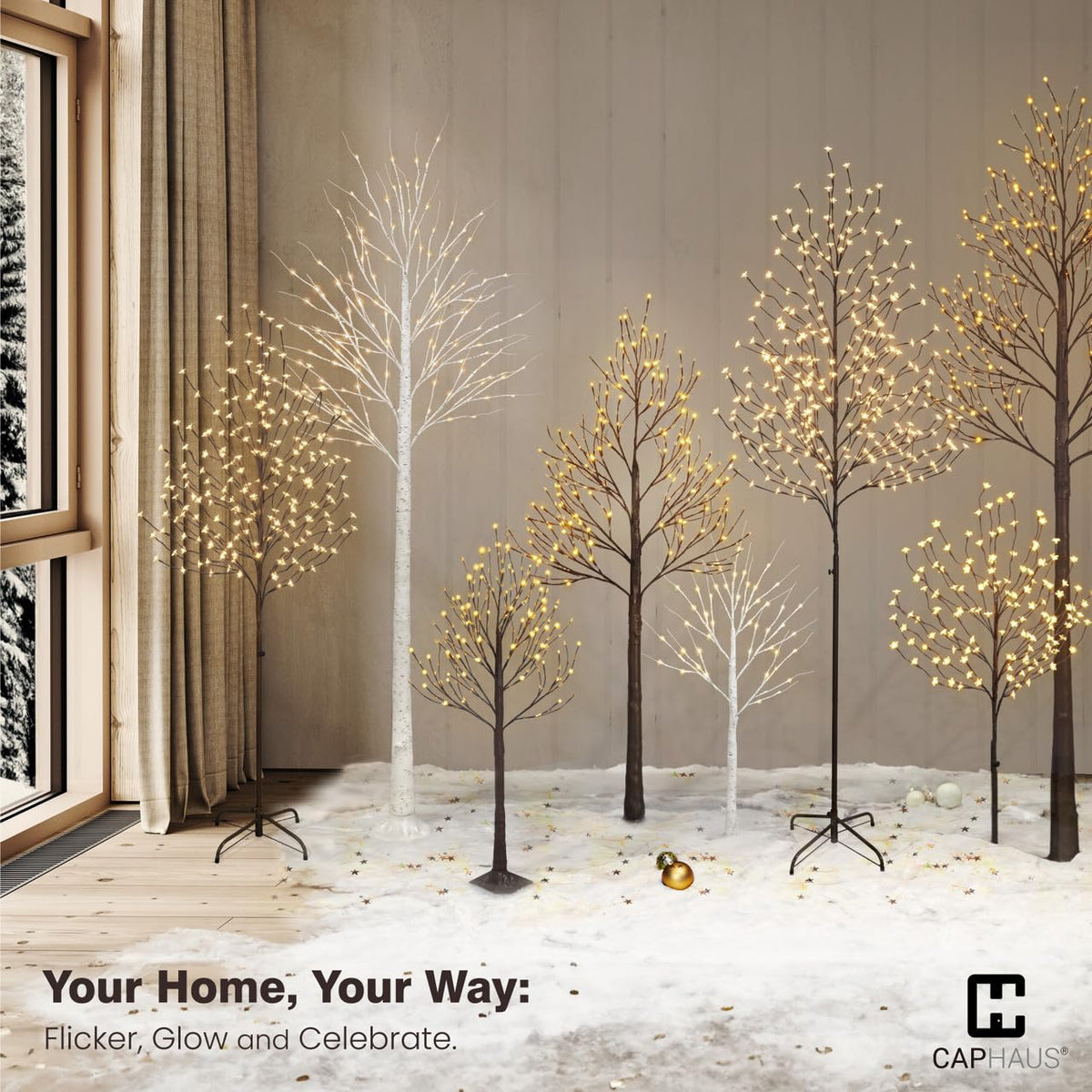 8 Ft Lighted Willow Twig Tree with 240 Warm White LED Lights A68966