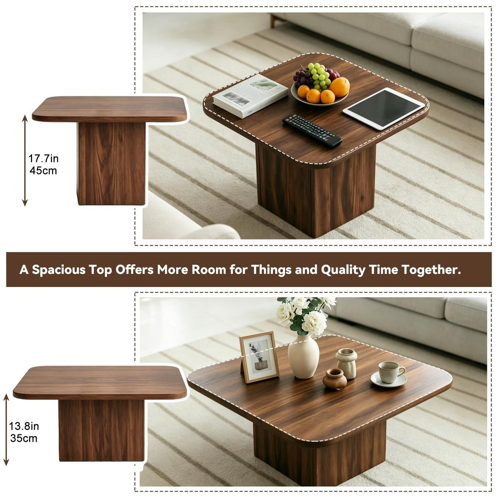 Nesting Coffee Tables Set of 2 Wood Square F54641