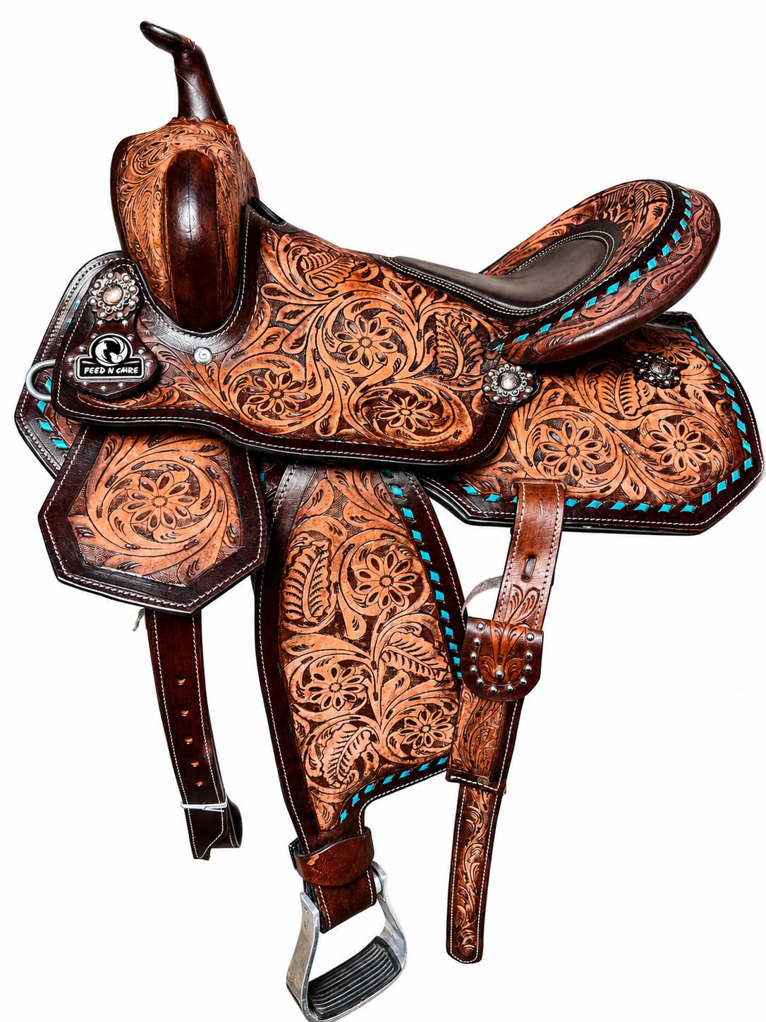 Leather Horse Saddle with Tack Set W914614