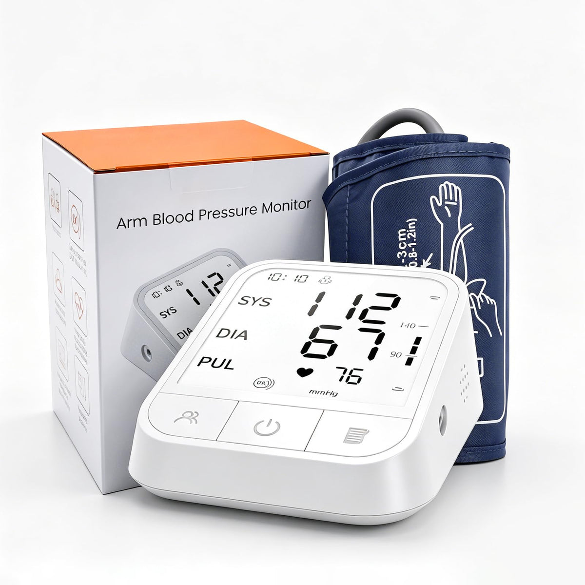 Upper Arm Blood Pressure Monitor, Automatic Digital with Voice Broadcast, Backlit LED Display, Adjustable Cuff D241737