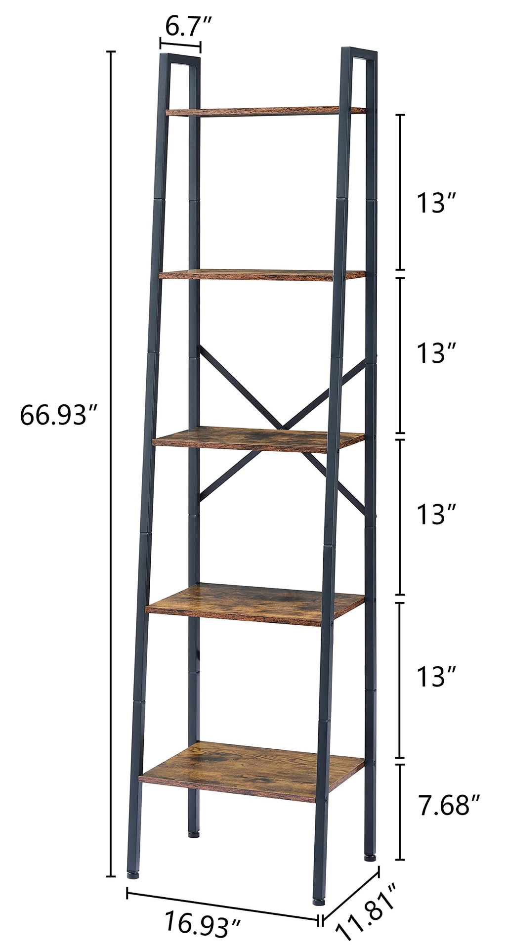 5-Tier Metal Ladder Bookshelf N79949