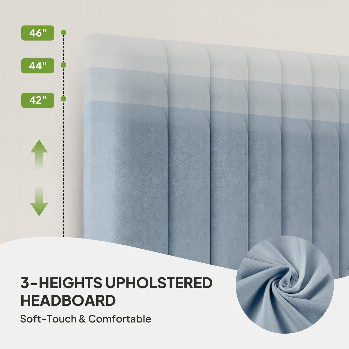 Full Size Blue Velvet Upholstered Bed Frame B80782
