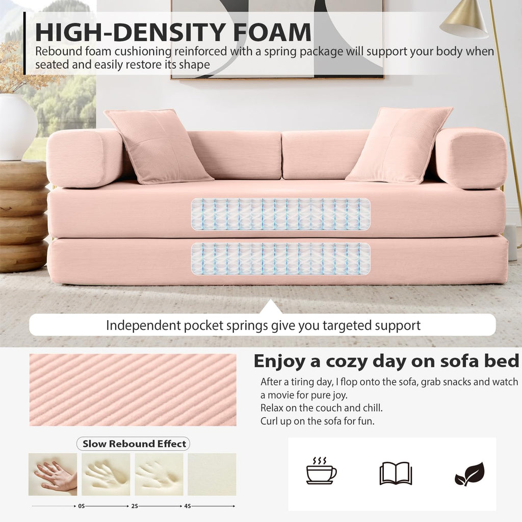 Pink Futon Sleeper Sofa Bed X29546