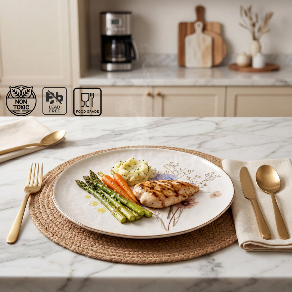 12-Piece Glossy White Porcelain Dinnerware Set for 4 U80457