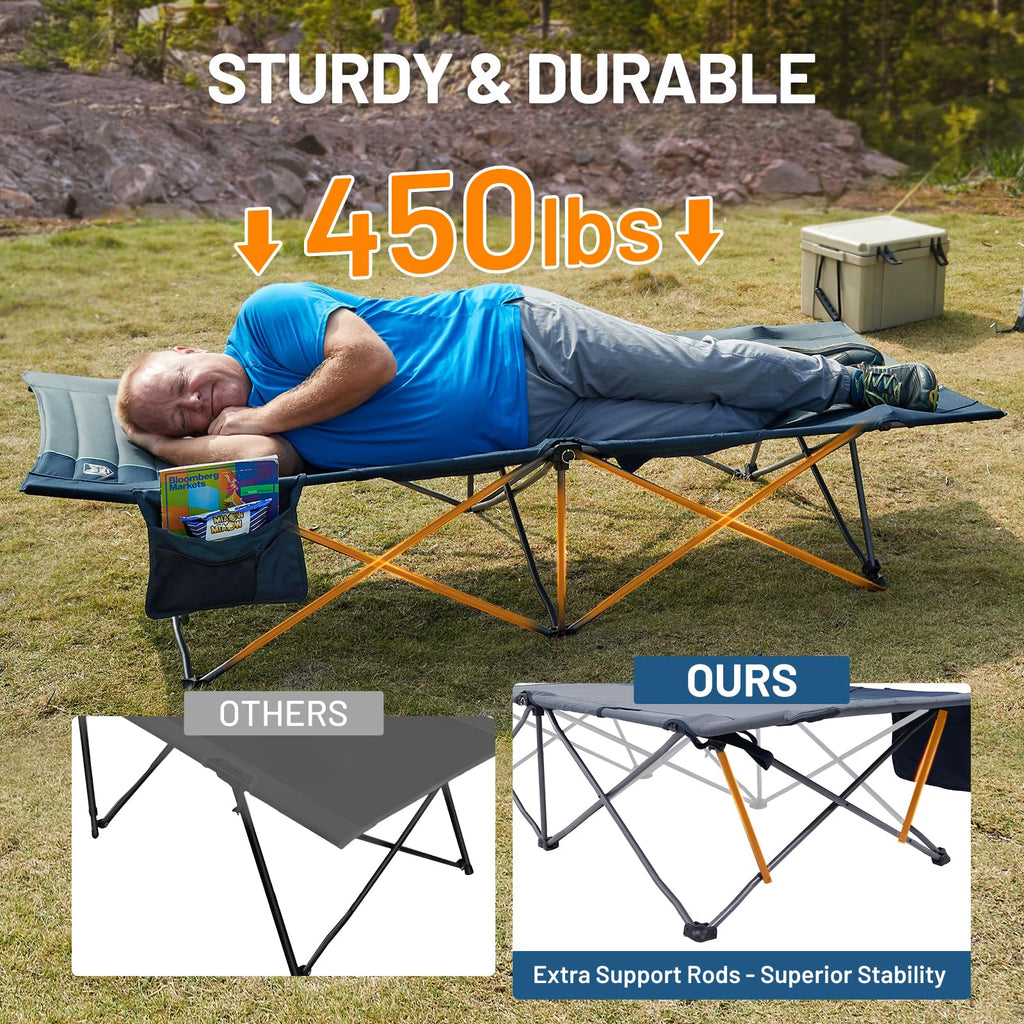 Extra Wide Heavy Duty Camping Cot with Carry Bag N319