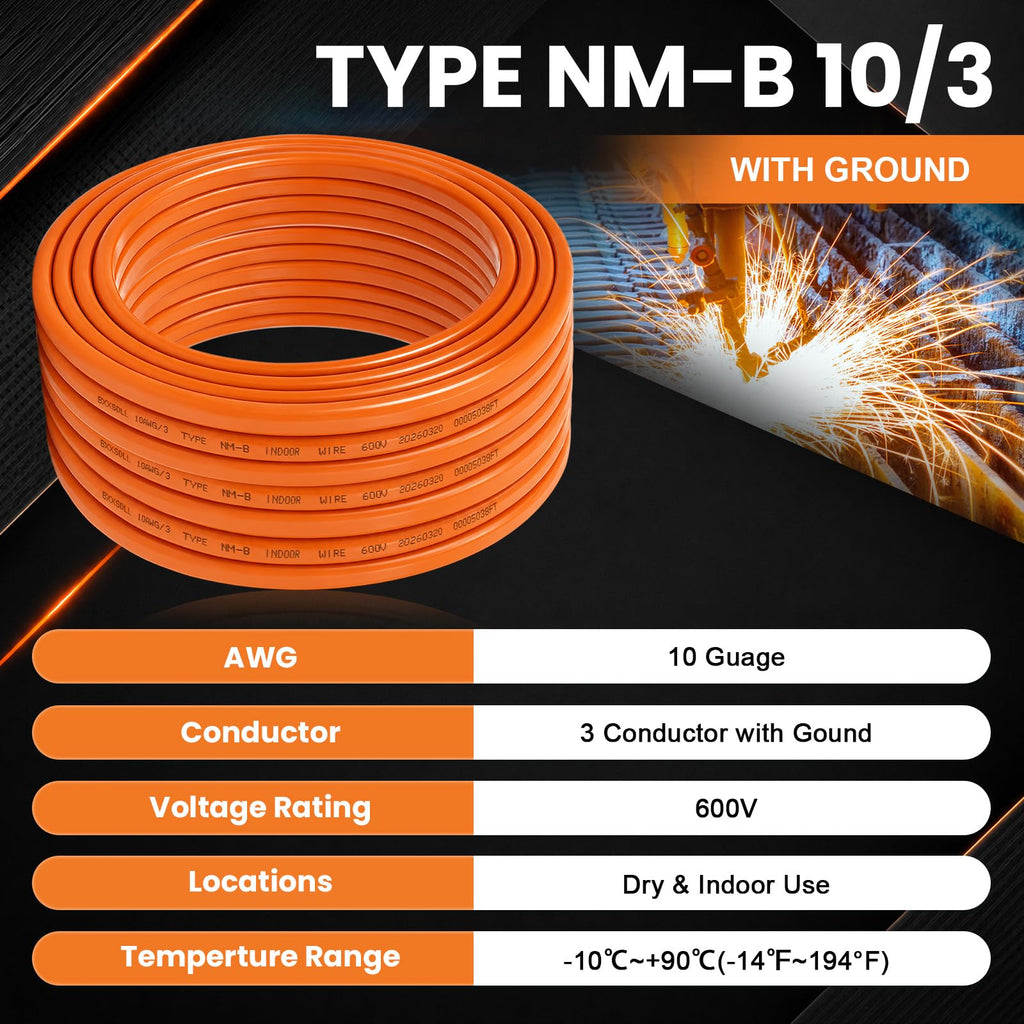 10/3 NM-B Electrical Wire with Ground E87488