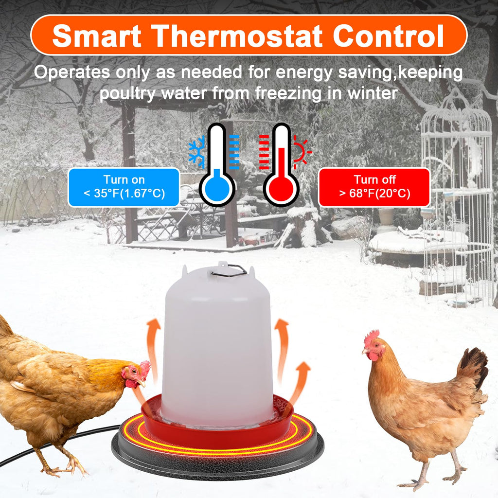 Metal Chicken Water Heater with Thermostat M375