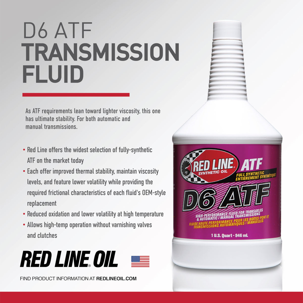 Full Synthetic D6 Automatic Transmission Fluid 1 Gallon M62956
