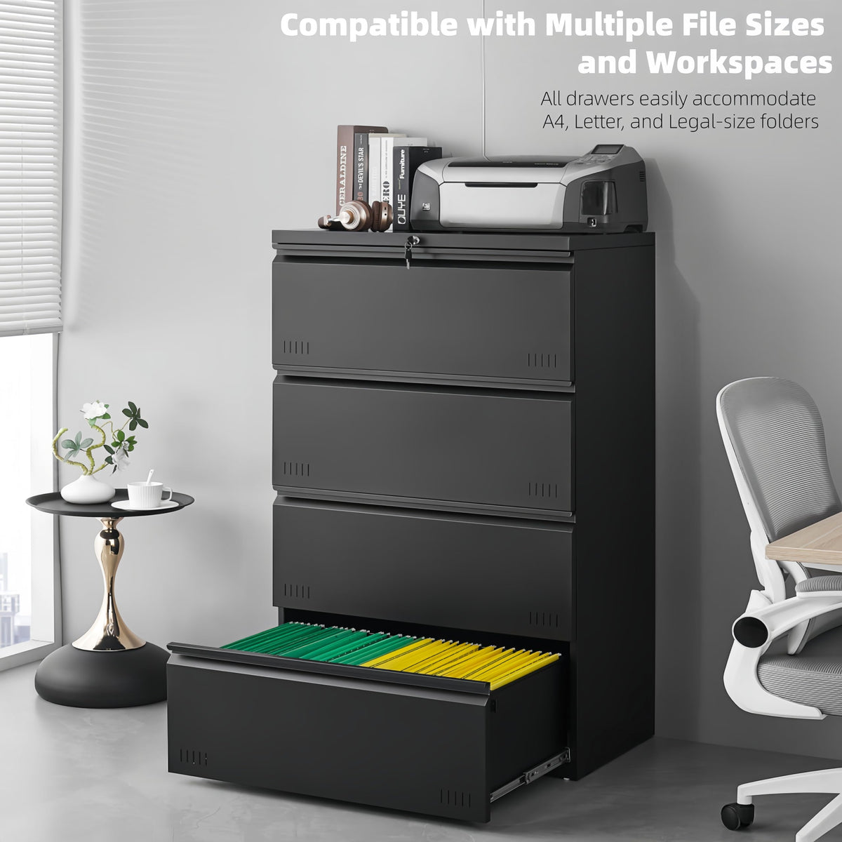 4 Drawer Metal File Cabinet with Lock N454429