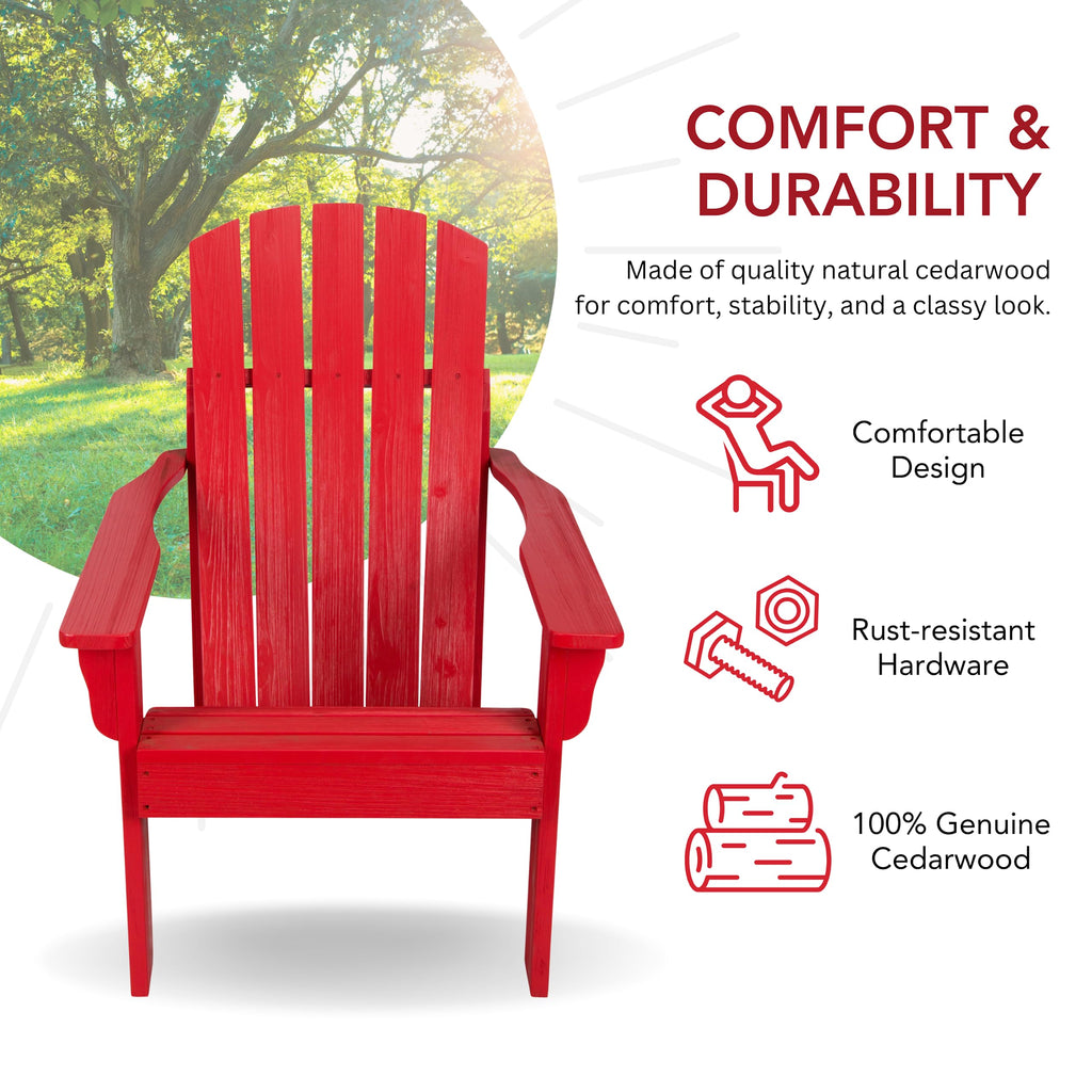 Chili Red Wooden Adirondack Chair E713294