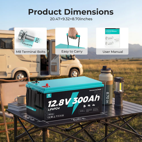 12V 300Ah LiFePO4 Deep Cycle Lithium Battery X549