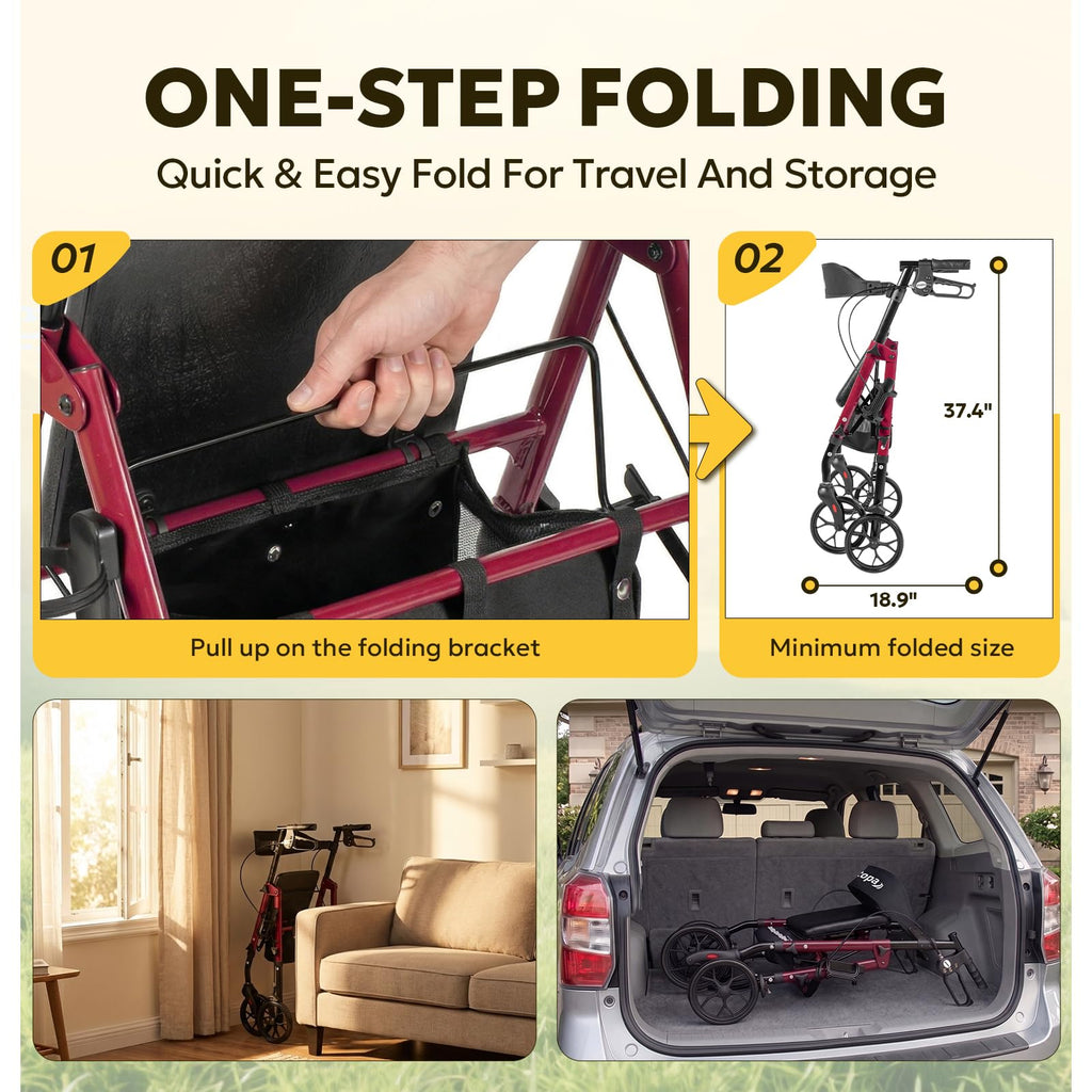 Foldable Rollator with Seat J178