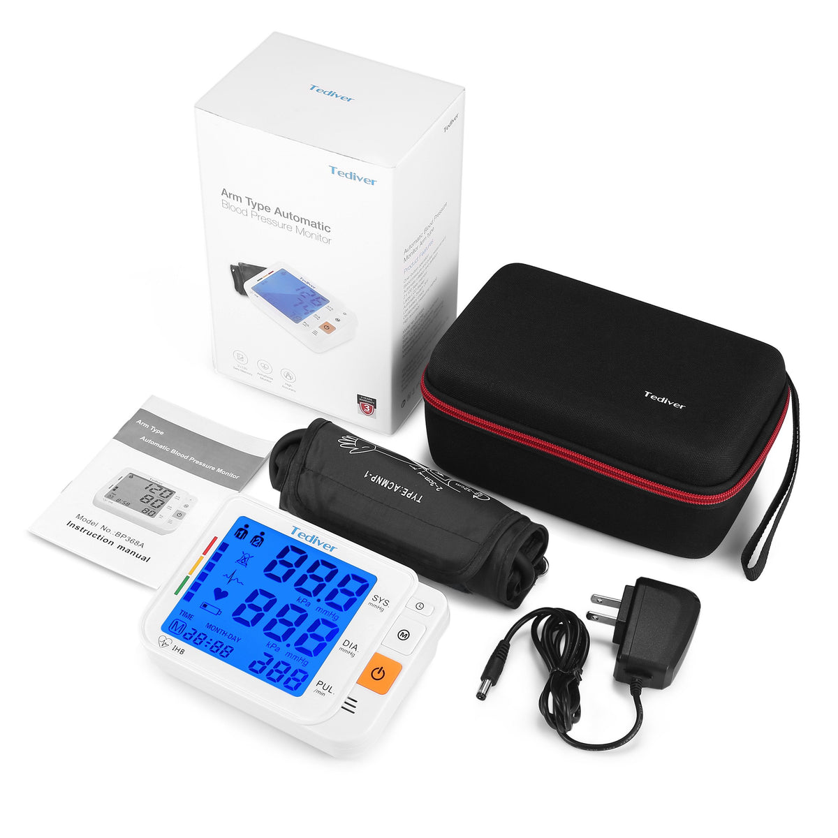 Digital Blood Pressure Monitor, Large Cuff, Upper Arm Blood Pressure Machine P668694