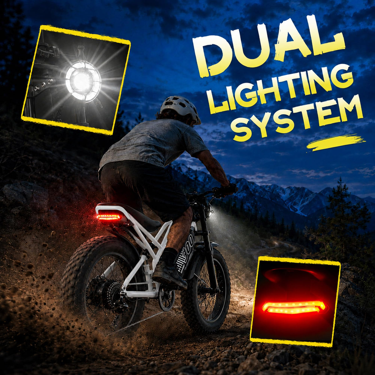 Electric Bike 48V 20.8/41.6Ah Battery 1500W Peak Motor 20×4.0" Fat Tire C387686