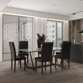 Black Faux Leather Parsons Chair 6-Pack A847344