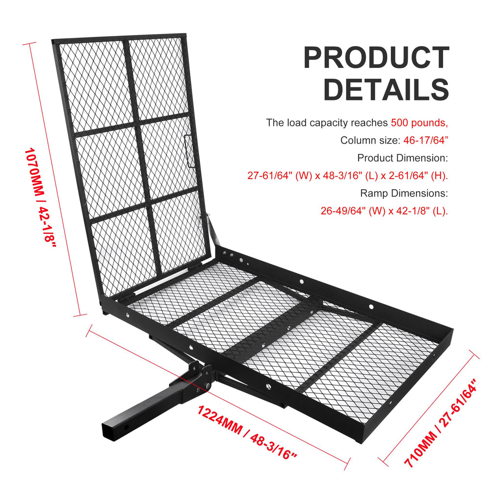 Folding Wheelchair Scooter Carrier Rack 250KG Ramp Hitch Mount G26962