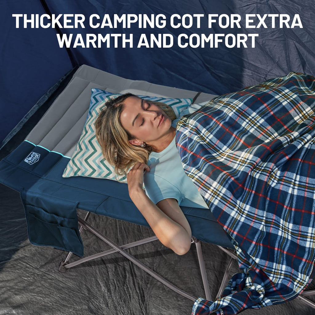 Extra Wide Heavy Duty Camping Cot with Carry Bag N319