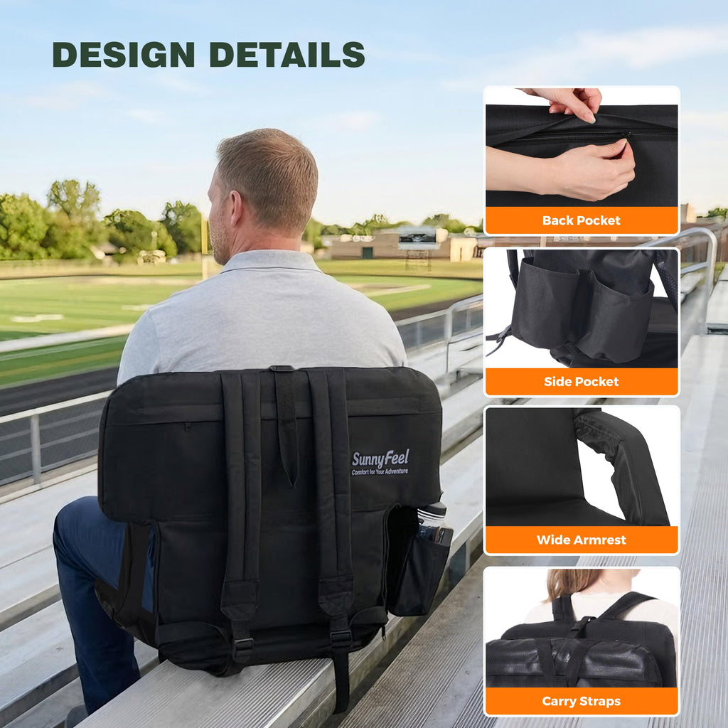 Foldable Stadium Seats 2-Pack with Shoulder Straps I5917
