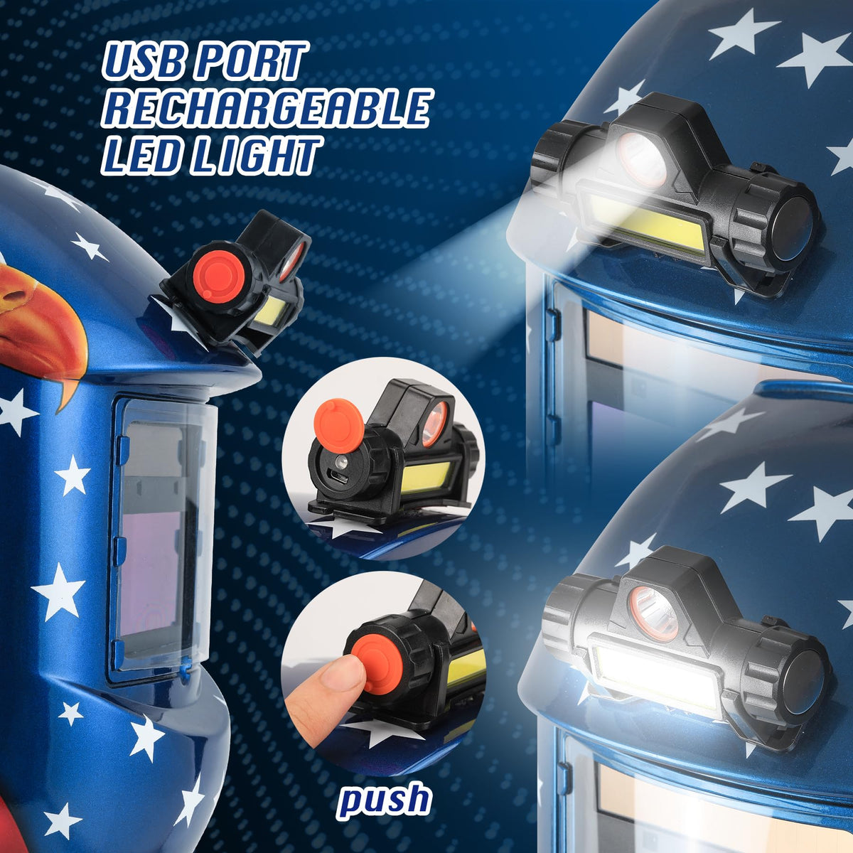 Auto Darkening Welding Helmet with LED Light X312
