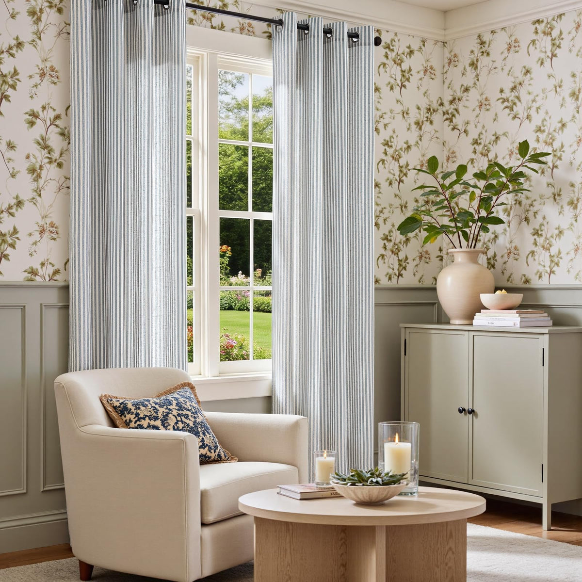Linen Striped Curtains B2723