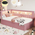 Twin Size Linen Fabric Daybed with Trundle and USB Ports J211