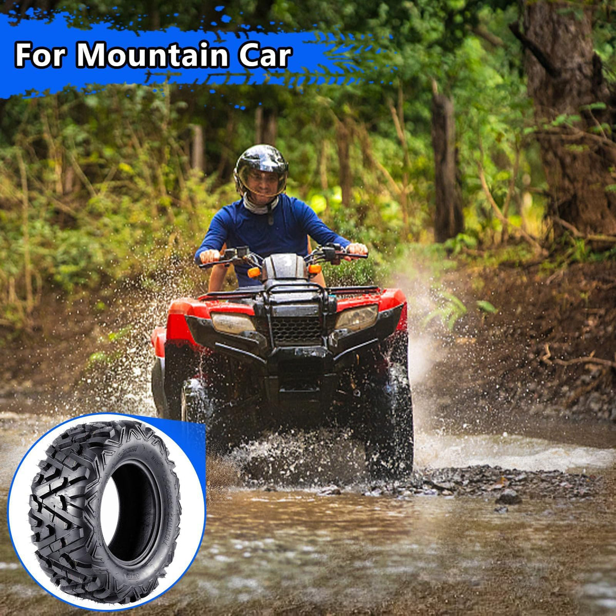 2 Pack 19x7-8 Tubeless All Terrain ATV Tires M91380