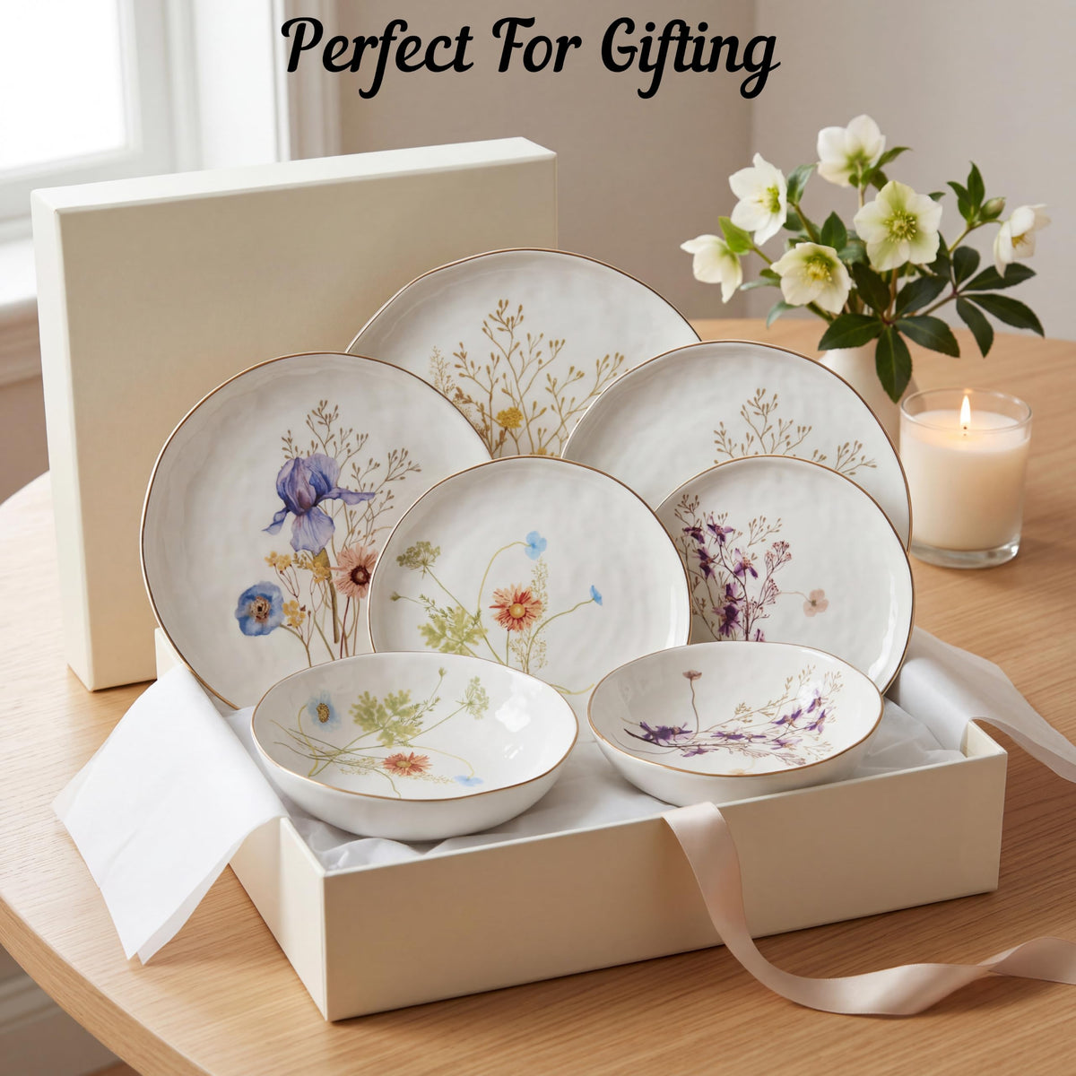 12-Piece Glossy White Porcelain Dinnerware Set for 4 U80457