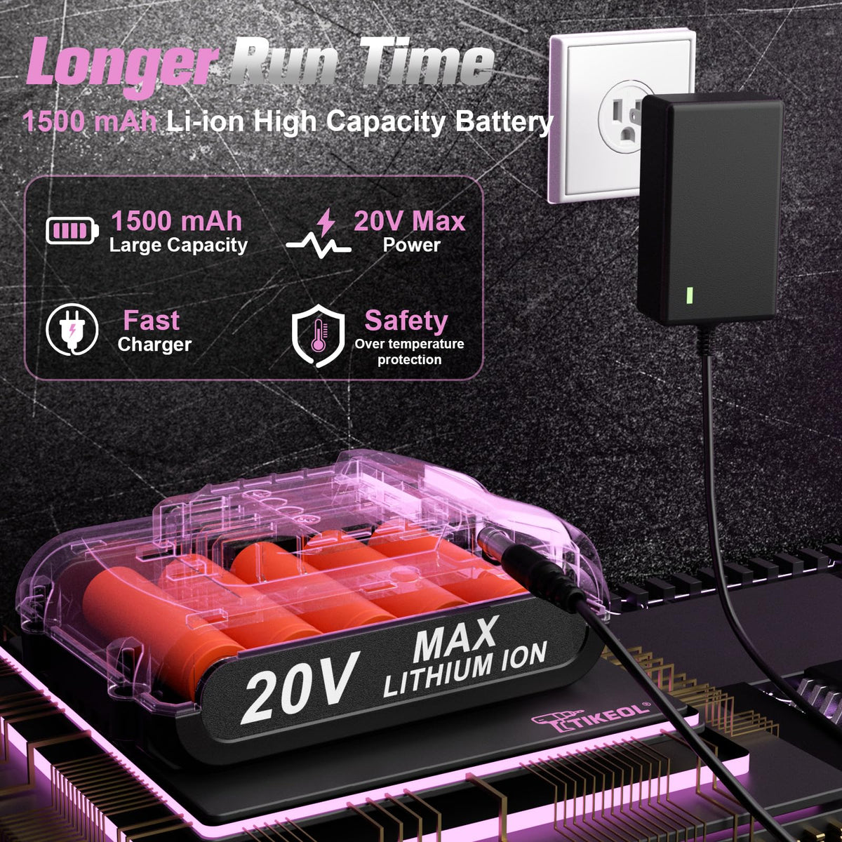 20V Cordless Pink Drill Set with Battery & Charger Q3859