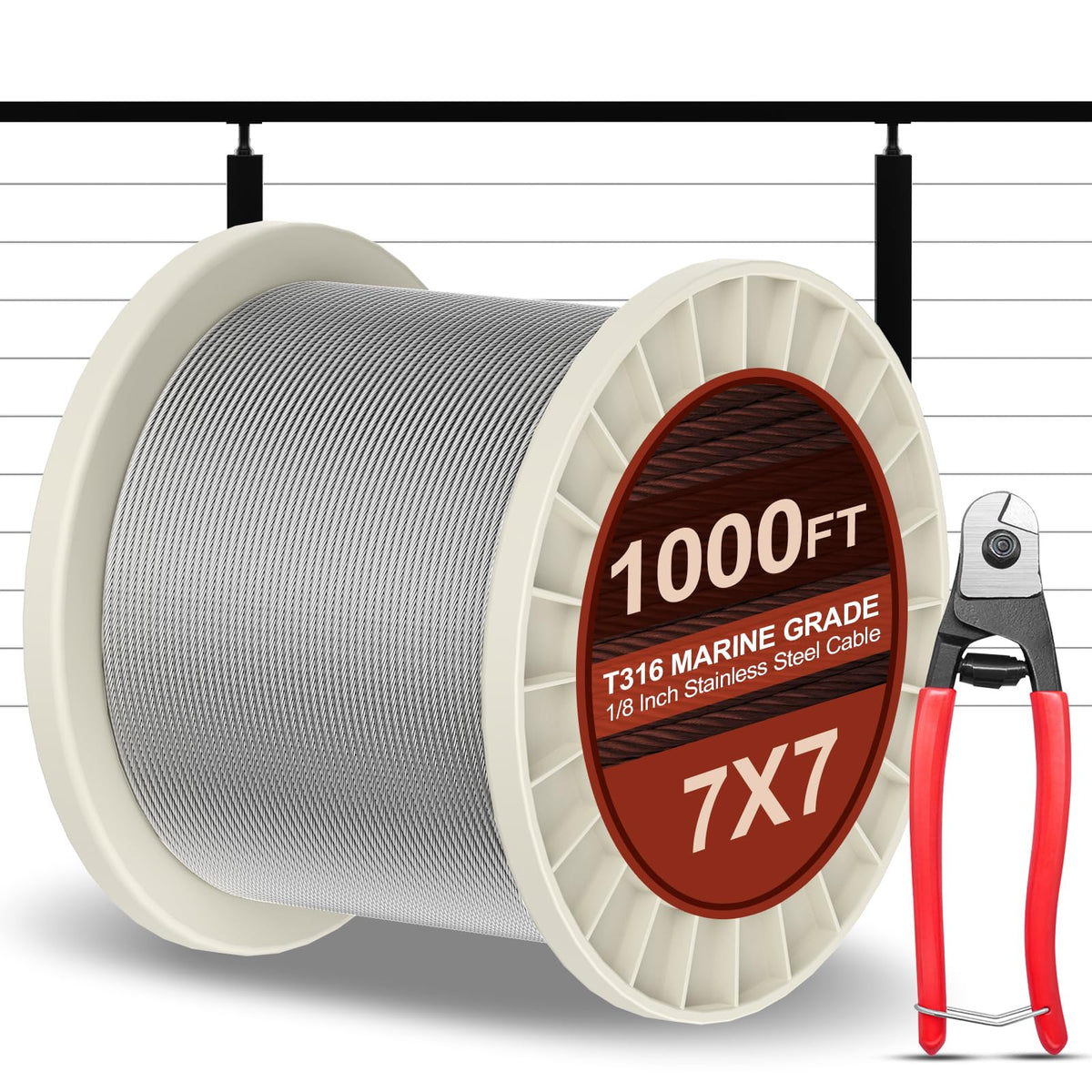1000FT 1/8" Stainless Steel Cable H9616