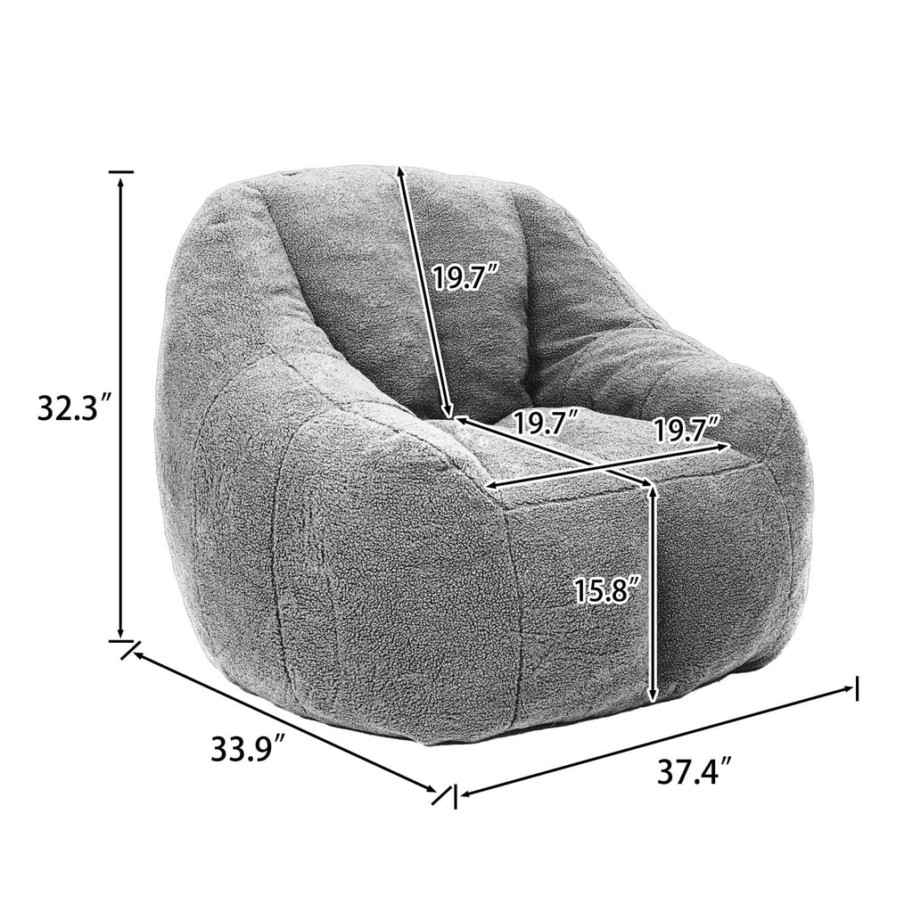 Yellow Memory Foam Bean Bag Chair W86376