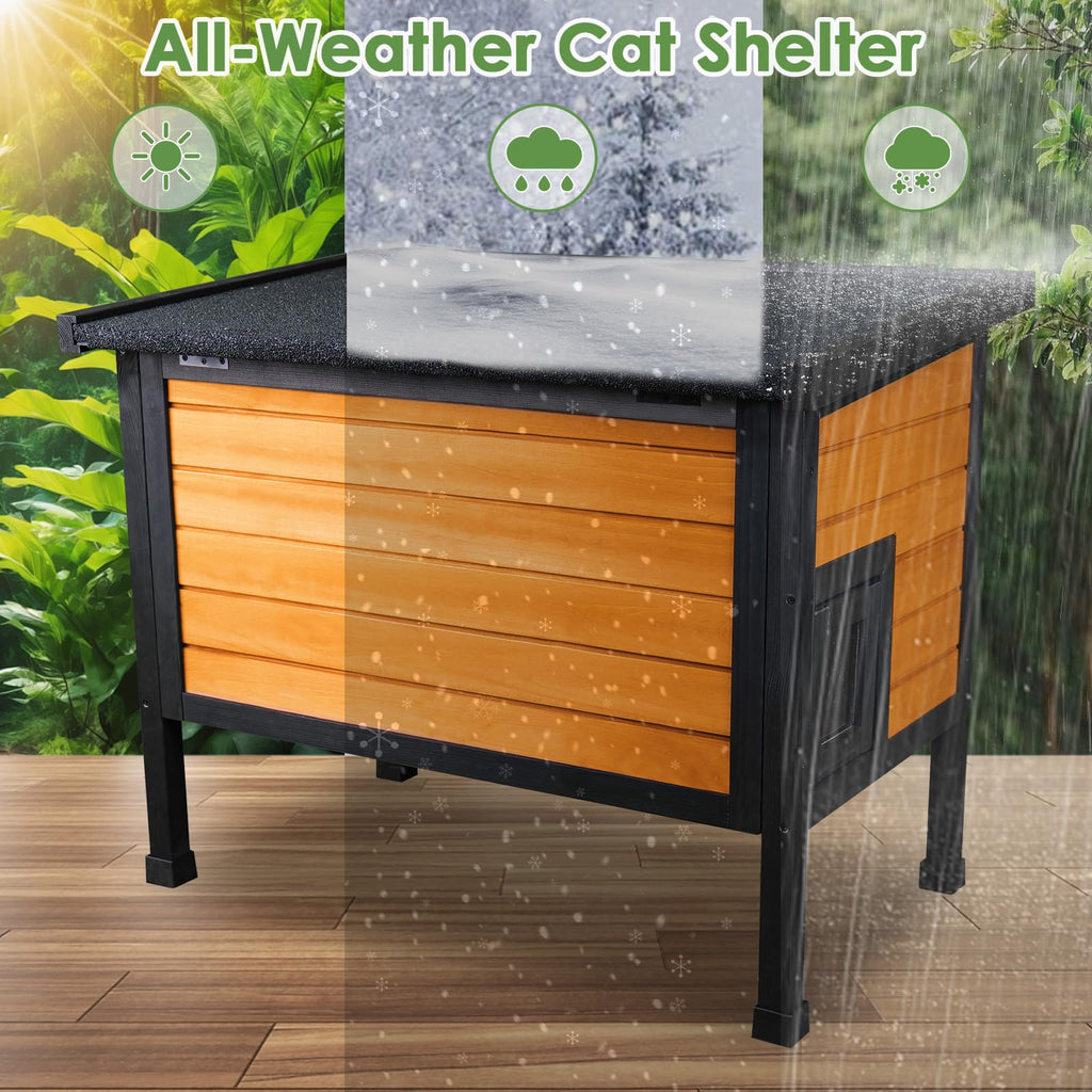 Outdoor Insulated Wooden Cat House I116936