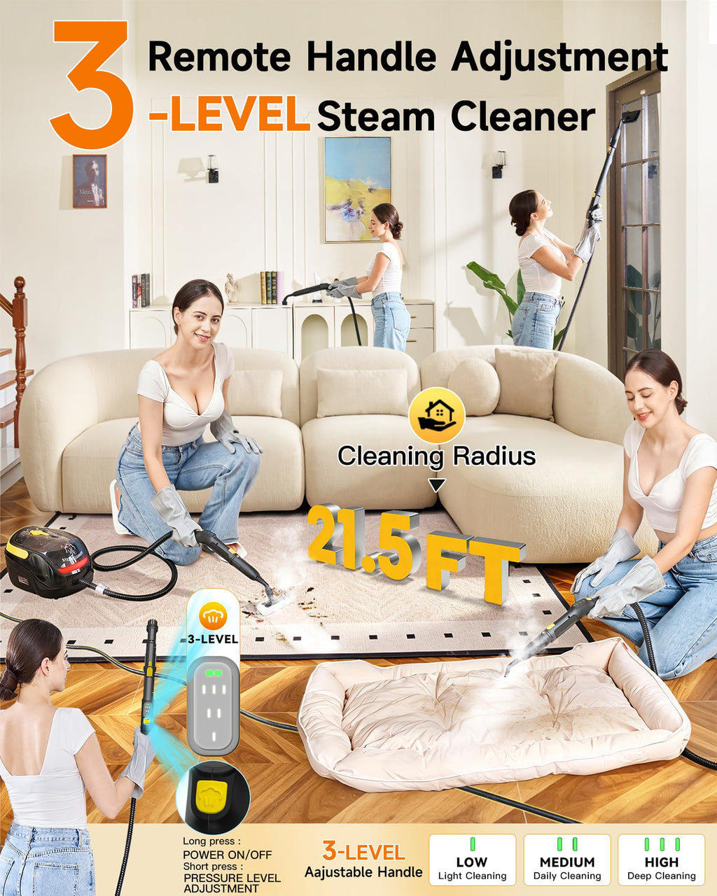 Steam Cleaner with Mop, 25 Accessories V25065