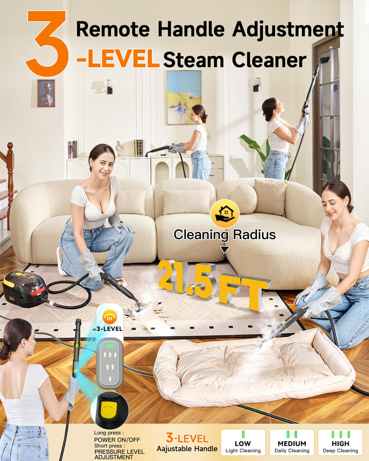 Steam Cleaner with Mop, 25 Accessories V25065