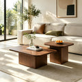 Nesting Coffee Tables Set of 2 Wood Square F54641