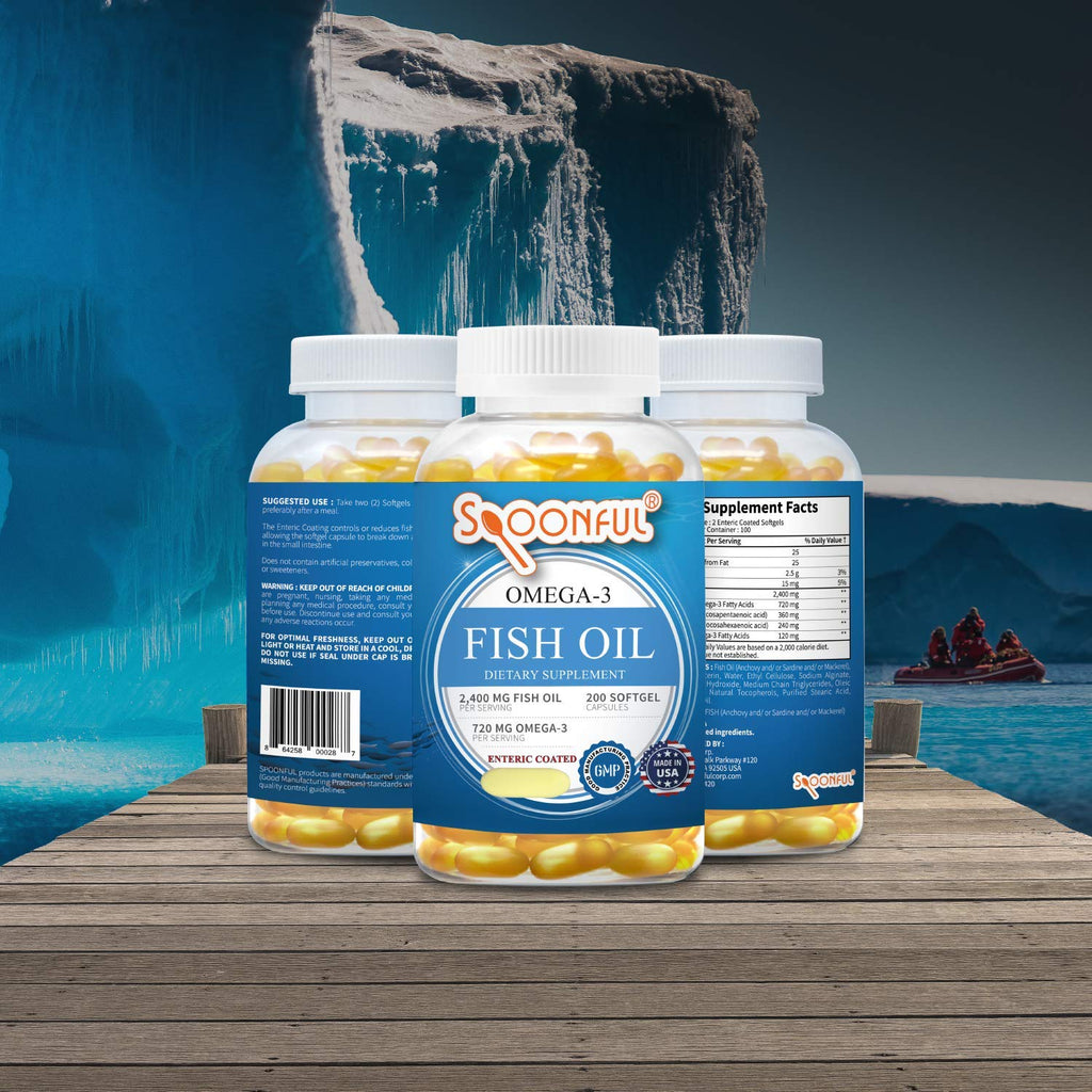 Omega 3 Fish Oil 2400mg 200 Capsules Softgel S721788