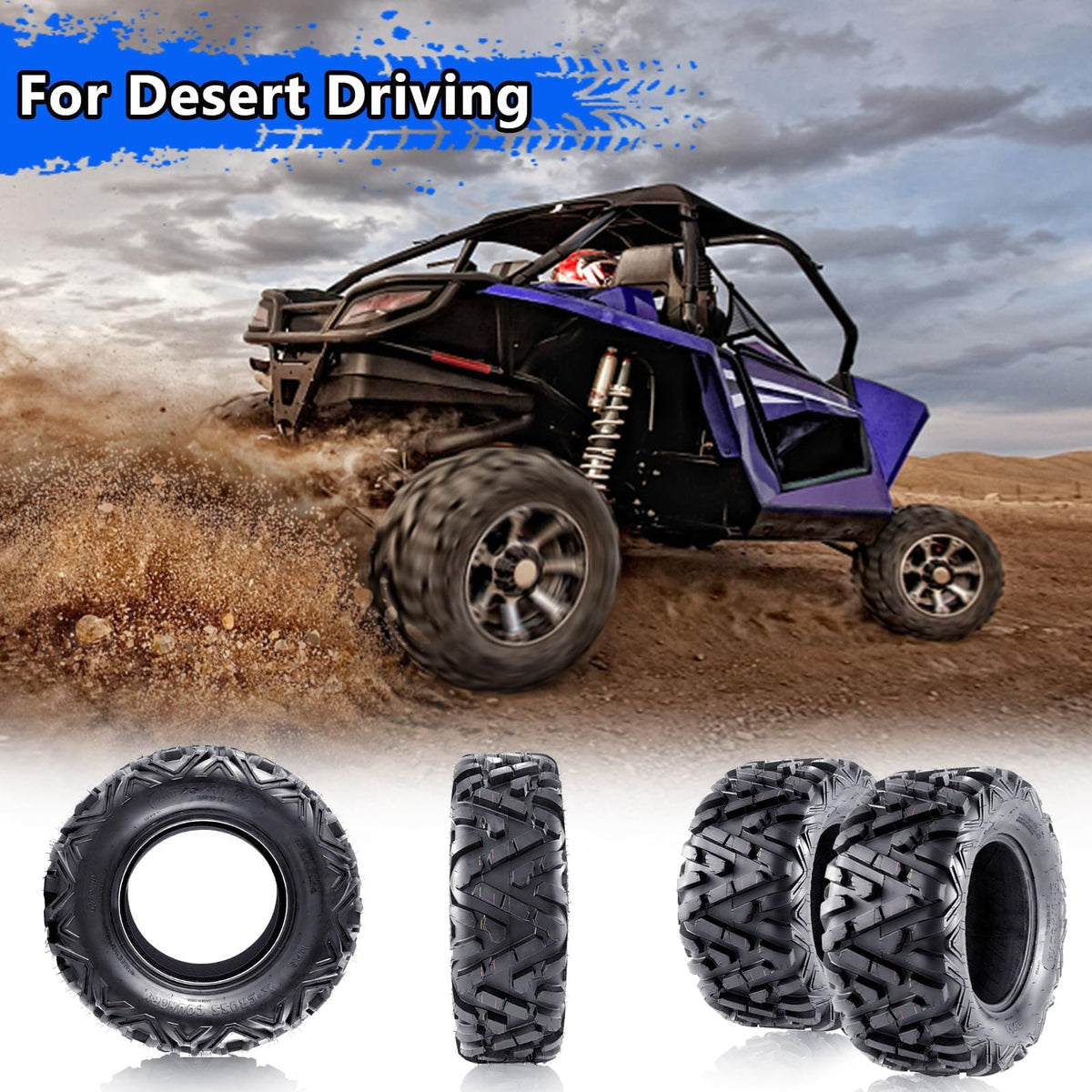 2 Pack 19x7-8 Tubeless All Terrain ATV Tires M91380