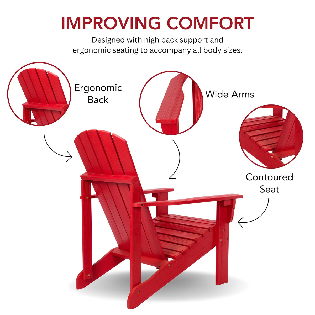 Chili Red Wooden Adirondack Chair E713294