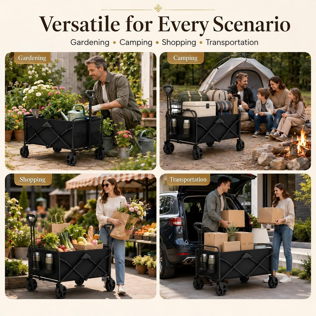 Foldable Wagon Cart with All Terrain Wheels T704869