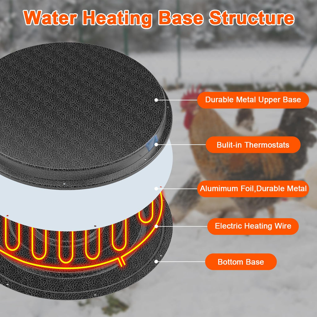 Metal Chicken Water Heater with Thermostat M375