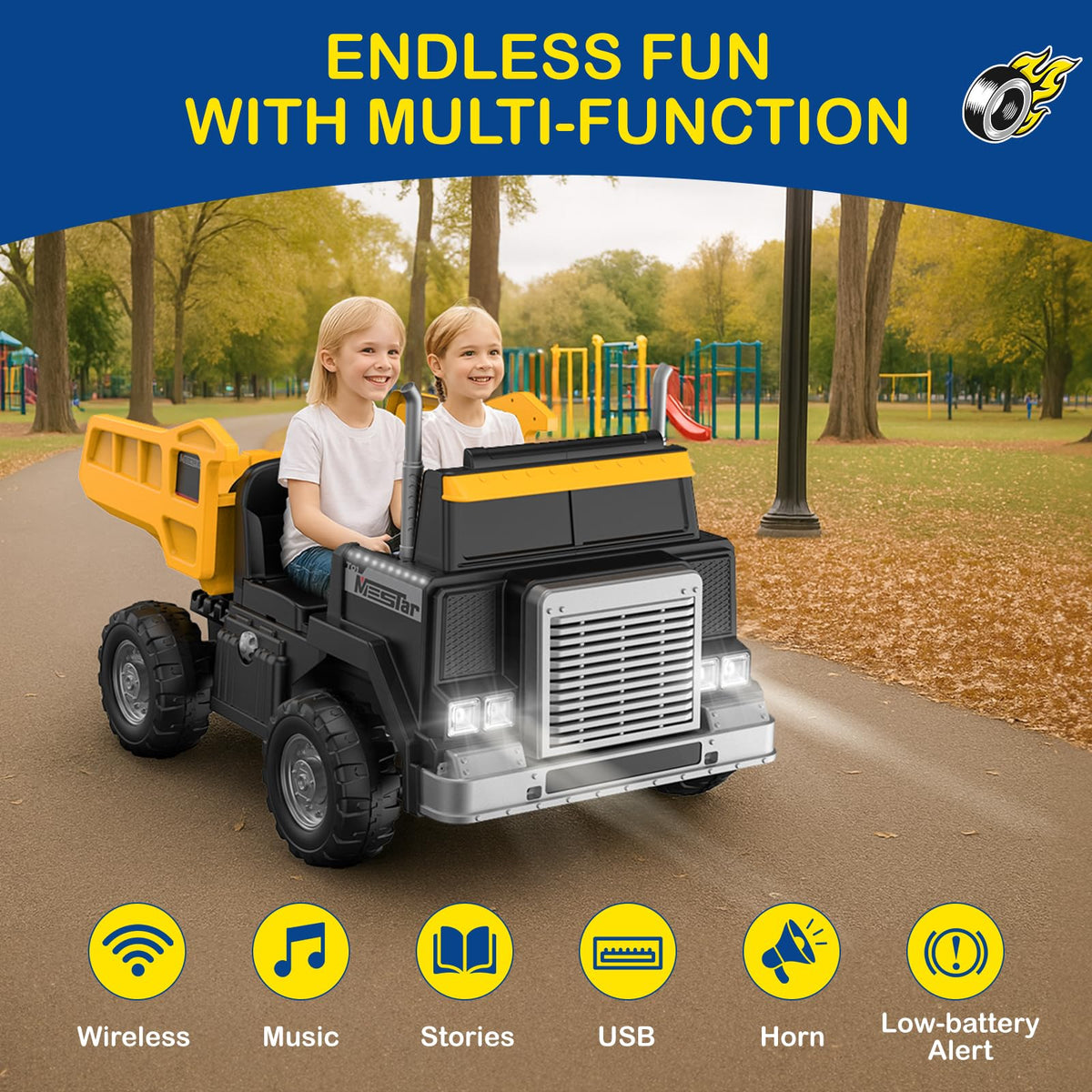 24V 4WD Ride On Dump Truck with 400W Motors R9709