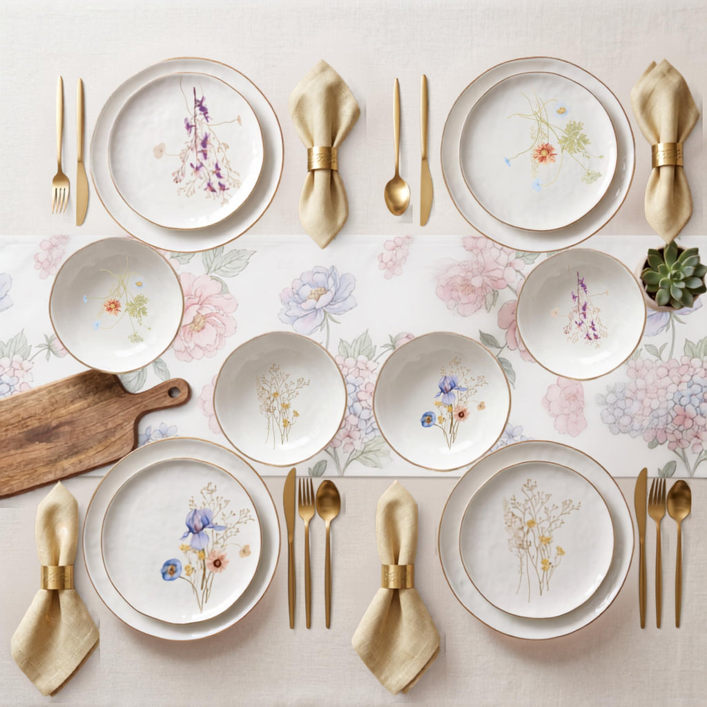 12-Piece Glossy White Porcelain Dinnerware Set for 4 U80457