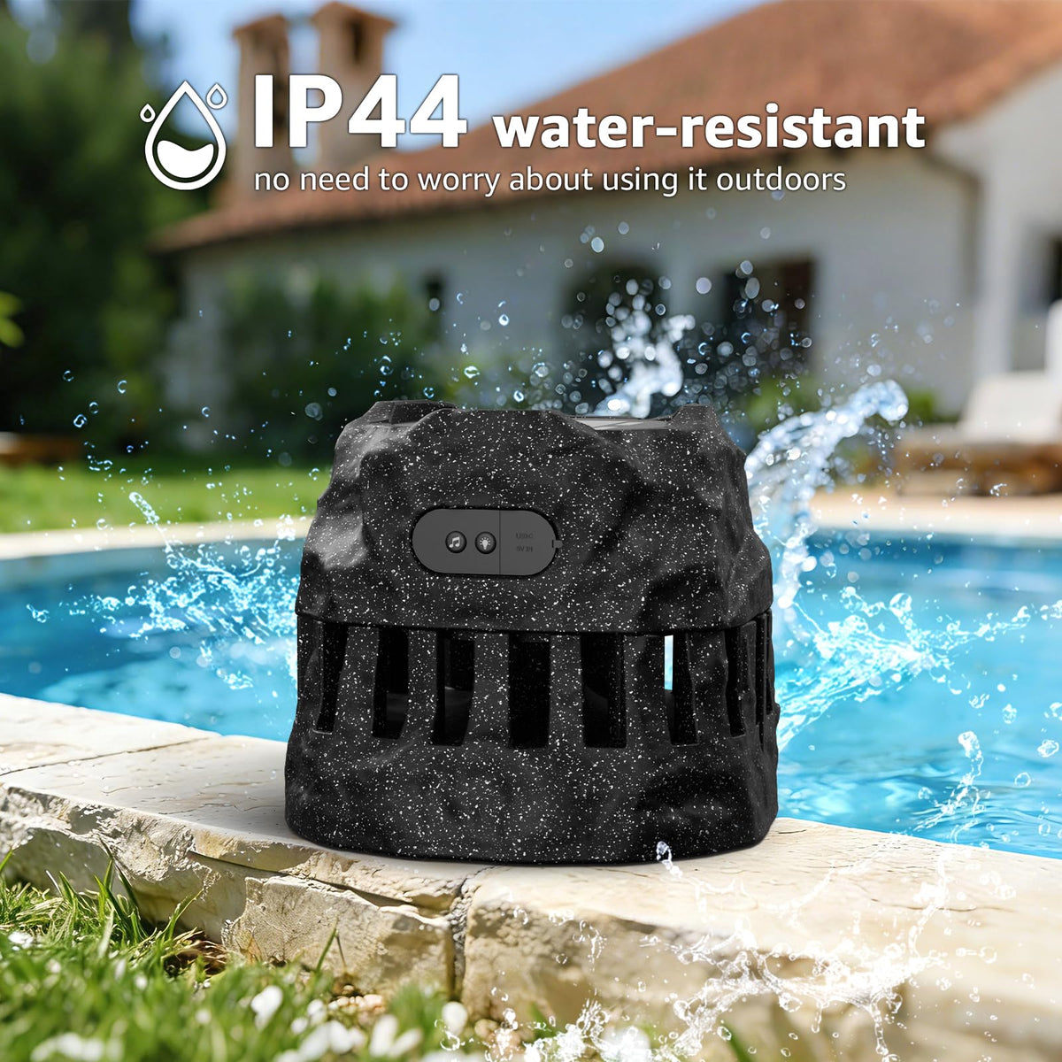 2-Pack Solar Powered Waterproof Rock Speakers A6043