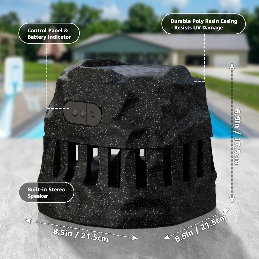 2-Pack Solar Powered Waterproof Rock Speakers A6043