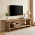 71" Solid Wood 2-Tier TV Stand F521