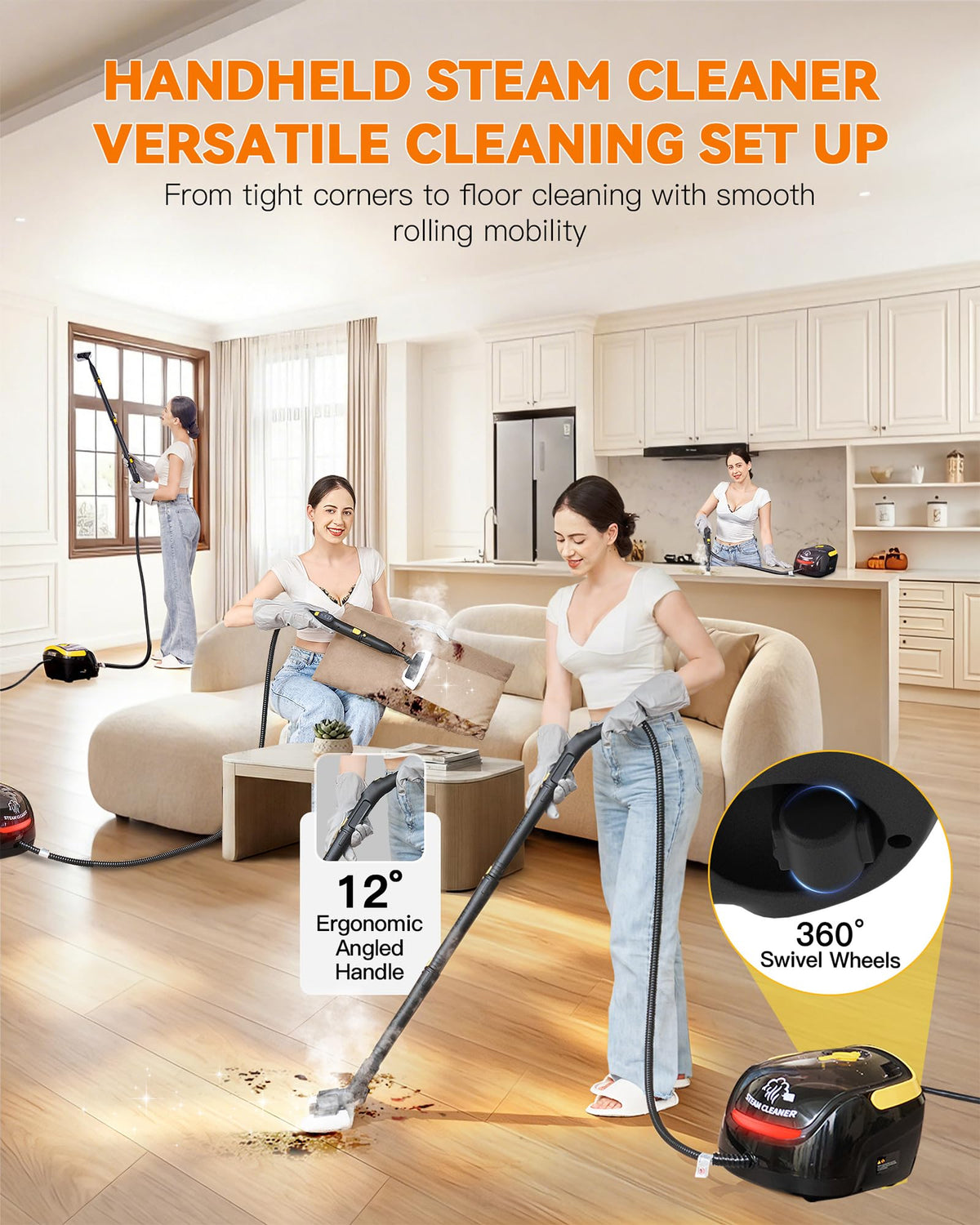Steam Cleaner with Mop, 25 Accessories V25065