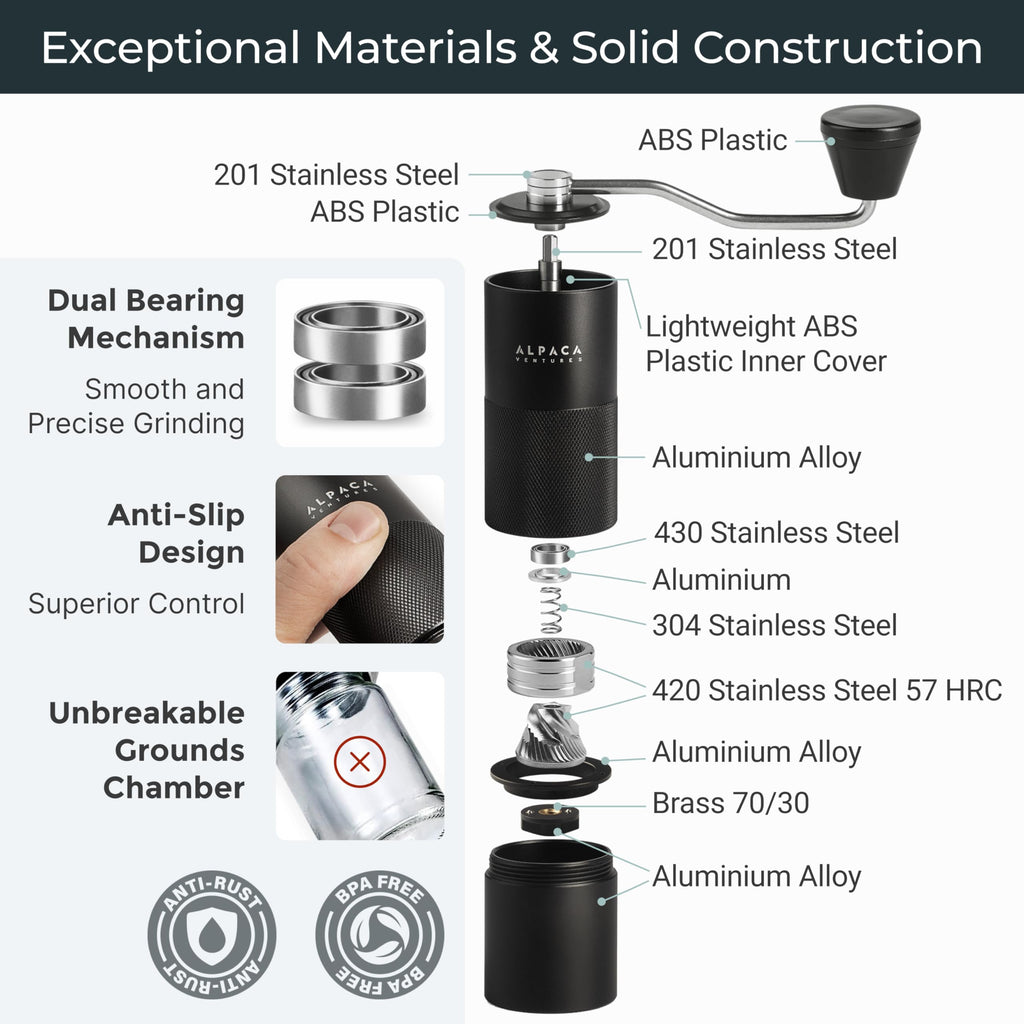 Manual Adjustable Conical Burr Coffee Grinder A2811
